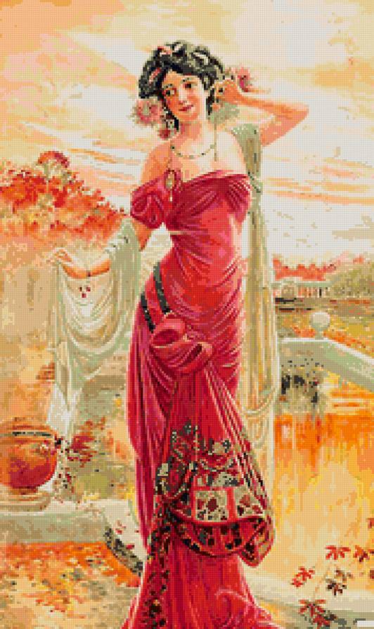 Красавица в алом - красота, девушка - предпросмотр