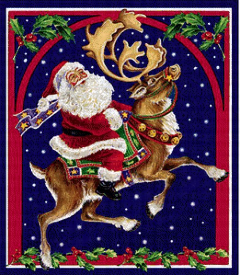 №618133 - олень, дед мороз, новый год - предпросмотр