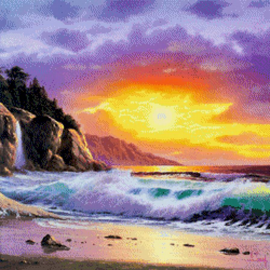 Закат  над морем - предпросмотр