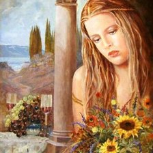 Девушка с букетом