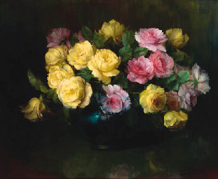 Julien Stappers - roze w malarstwie - оригинал