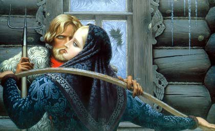 У чужого окна - васильев, пара, картина - оригинал