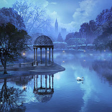 Схема вышивки «ночной парк»