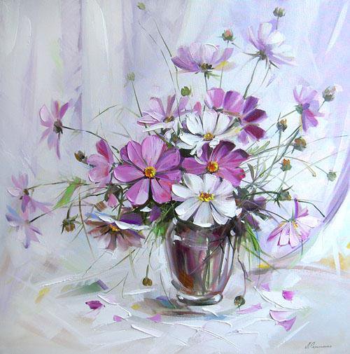 Цветочки - нежность, цветы, ваза с цветами, букет цветов - оригинал