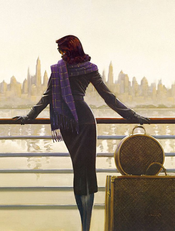 Путешественница - девушка, город, нью-йорк - оригинал