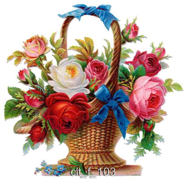 Корзина цветов - цветы в корзинке, цветы, корзина, букет - оригинал