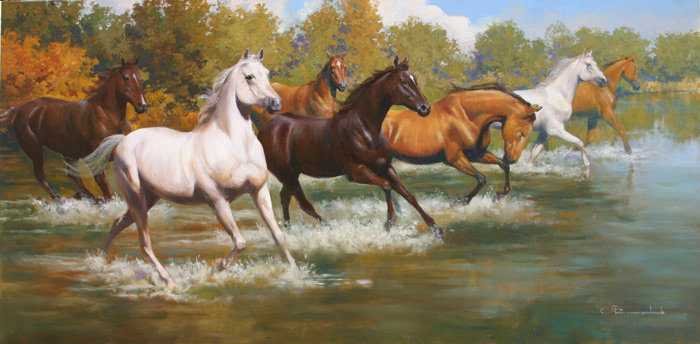 лошади - картина лошади - оригинал