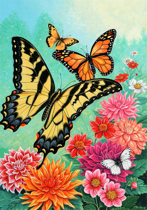 цветы и бабочки - оригинал