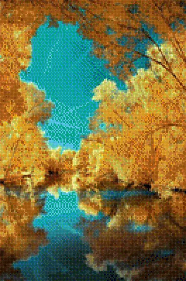 Золотая осень - река, осень, природа, золото - предпросмотр