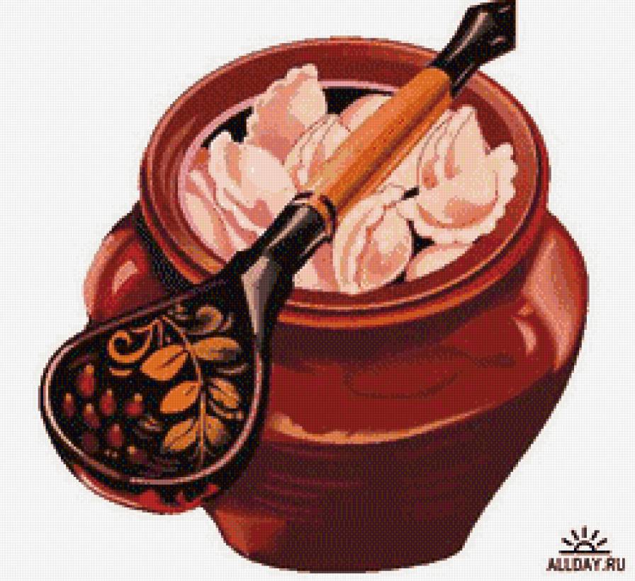 Варенички - натюрморт, глечик, еда, на кухню - предпросмотр