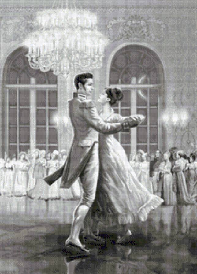 Бал - люди, танец, монохром, пара, бал - предпросмотр