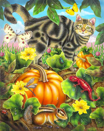 огородники - котики, огород, животные - оригинал