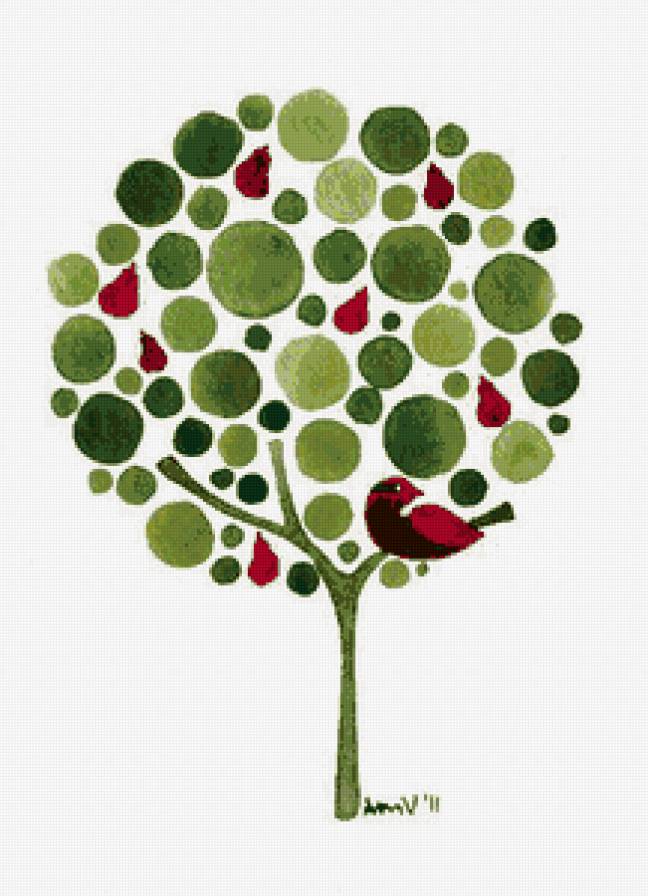 дерево - дерево, абстракция, птица - предпросмотр