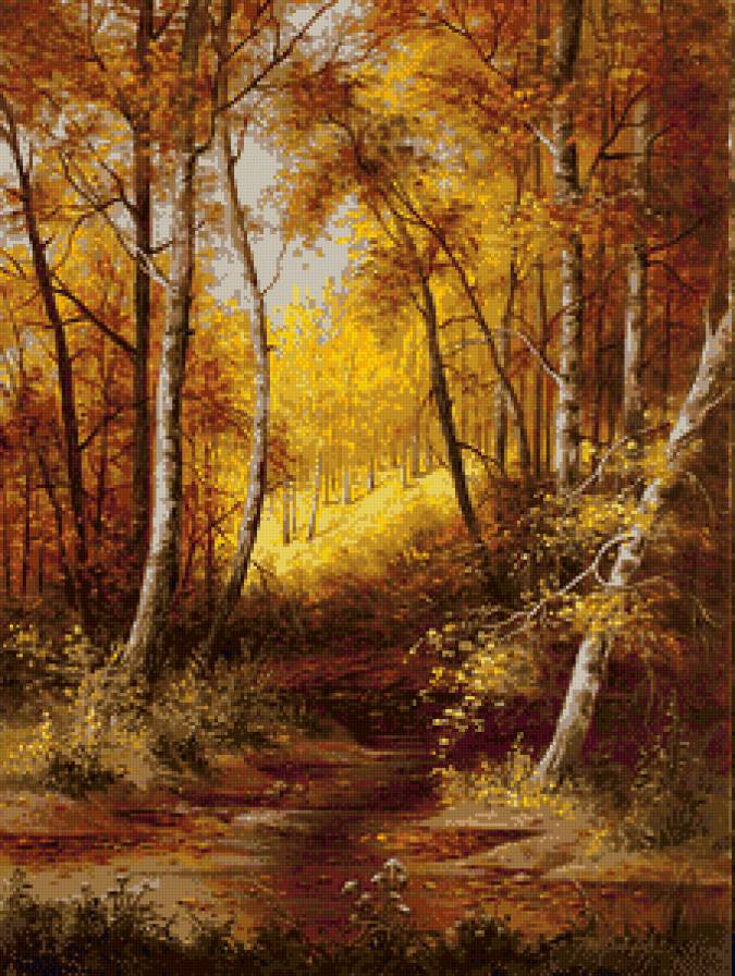 Осень в берёзовом лесу - осень, пейзаж, березы, лес - предпросмотр