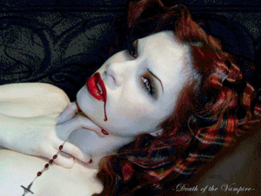 вампир - портрет, девушка, картина, глаза, красота, фентази - предпросмотр