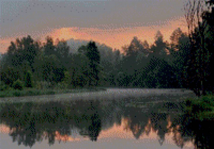 пейзаж - природа, пейзаж, закат, озеро - предпросмотр