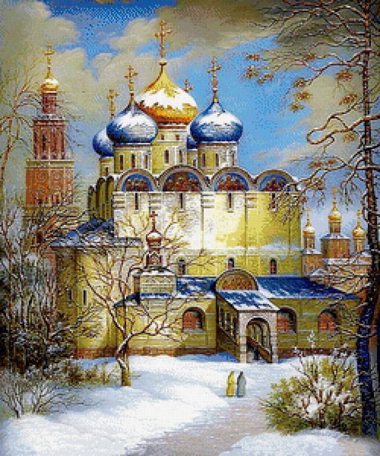 Русь святая, купола златые... - картина, пейзаж, церковь, купола, храм - предпросмотр