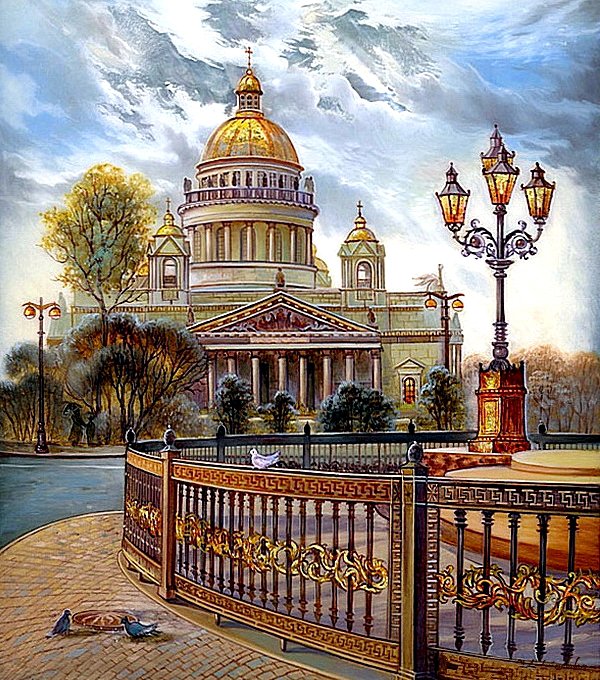 Исаакиевский собор - картина, санкт-петербург, купола, собор, храм - оригинал