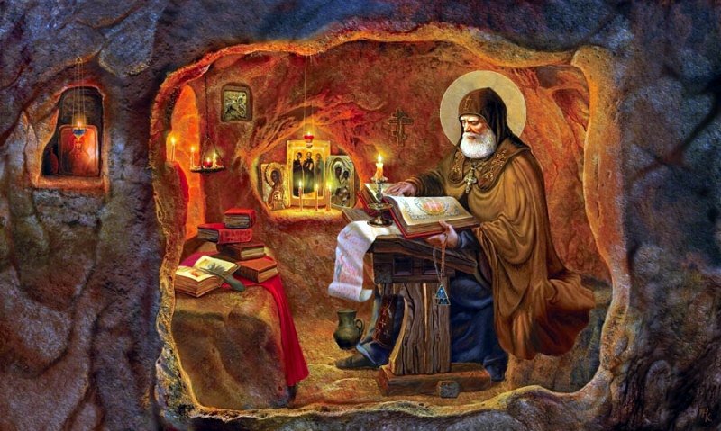 Икона - пещера, святые, иконы - оригинал