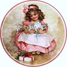 Схема вышивки «девочка с куклой»