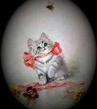 Схема вышивки «киса играет»