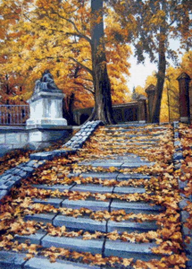 Лестница - лестница, осень, пейзаж - предпросмотр