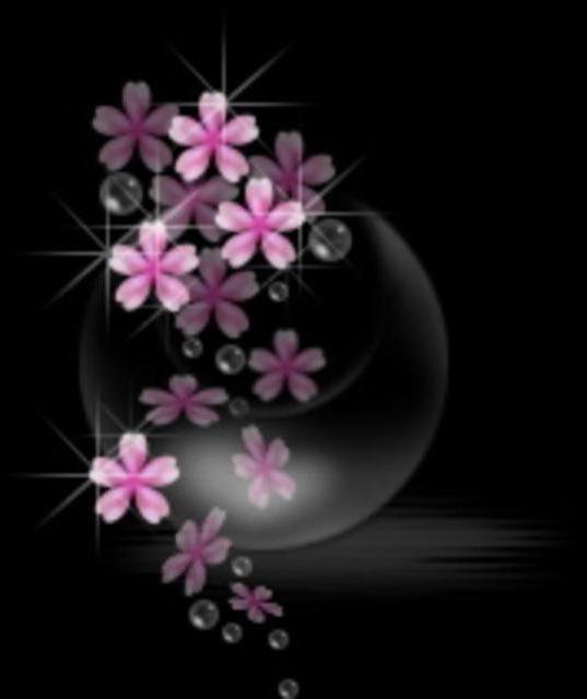 №621436 - на черном, цветы - оригинал