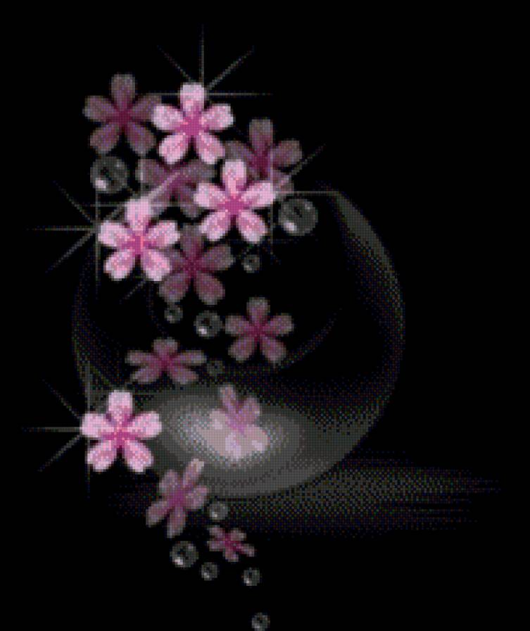 №621436 - цветы, на черном - предпросмотр