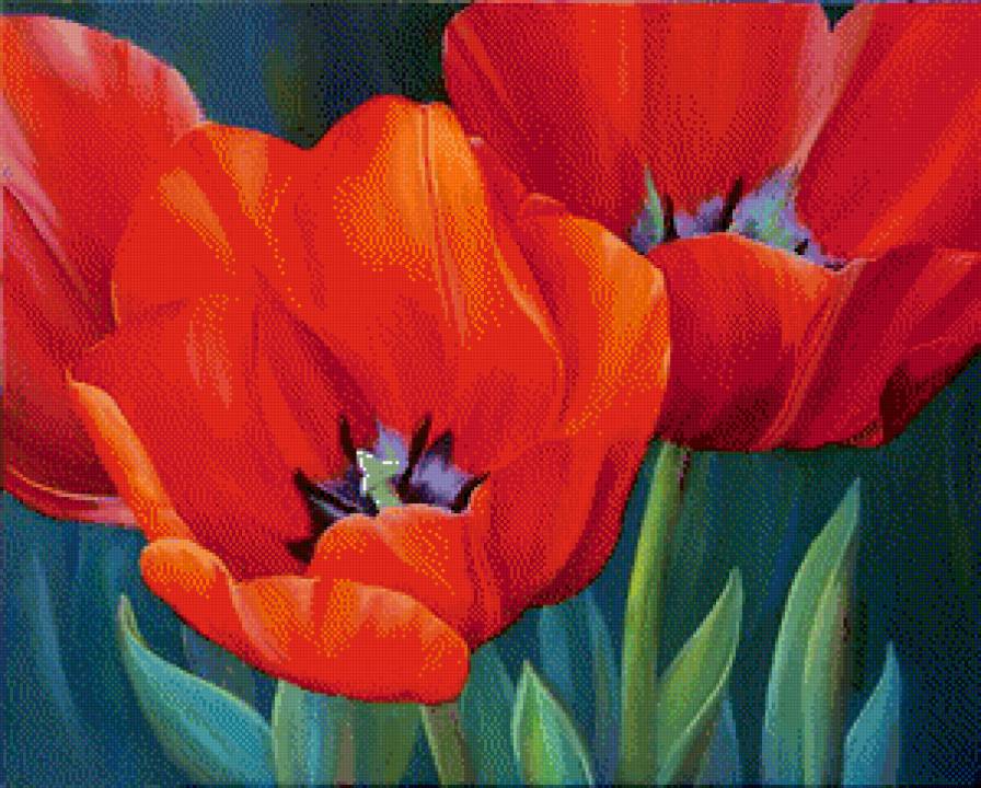 Тюльпаны - натюрморт, цветы - предпросмотр