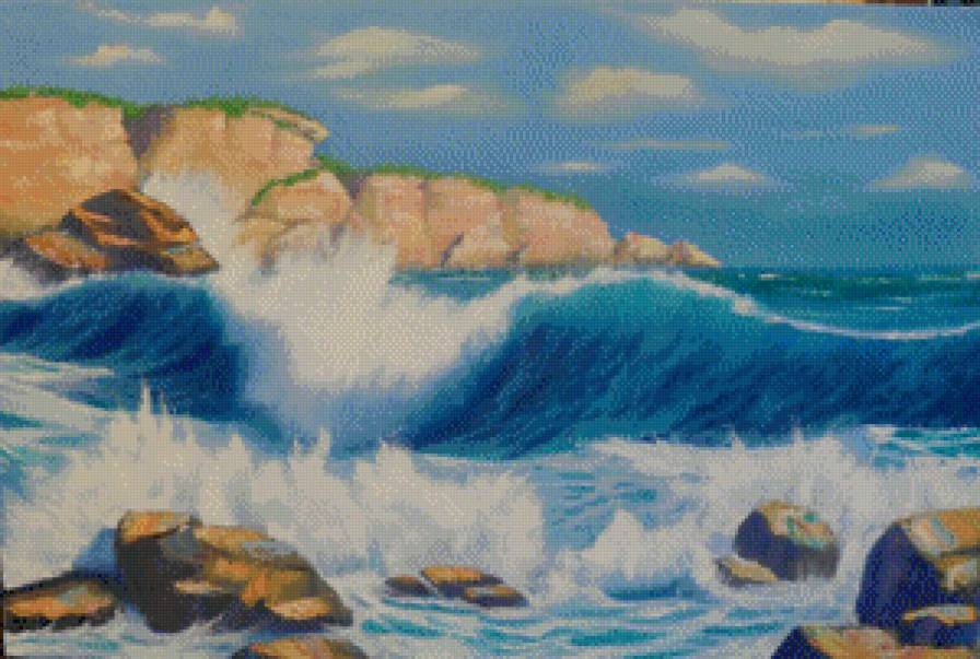 морской прибой - живопись, прибой, море - предпросмотр