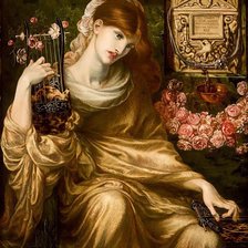 Схема вышивки «дама с арфами»