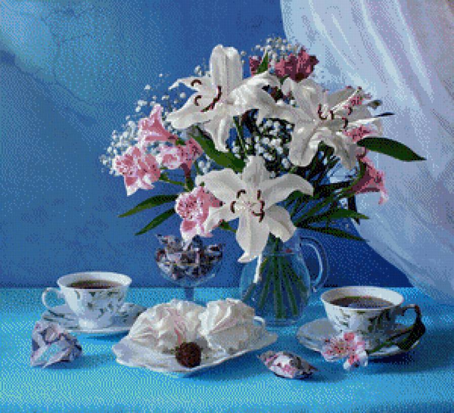 серия "букеты" - букеты.цветы.лилии.чашки.конфеты - предпросмотр