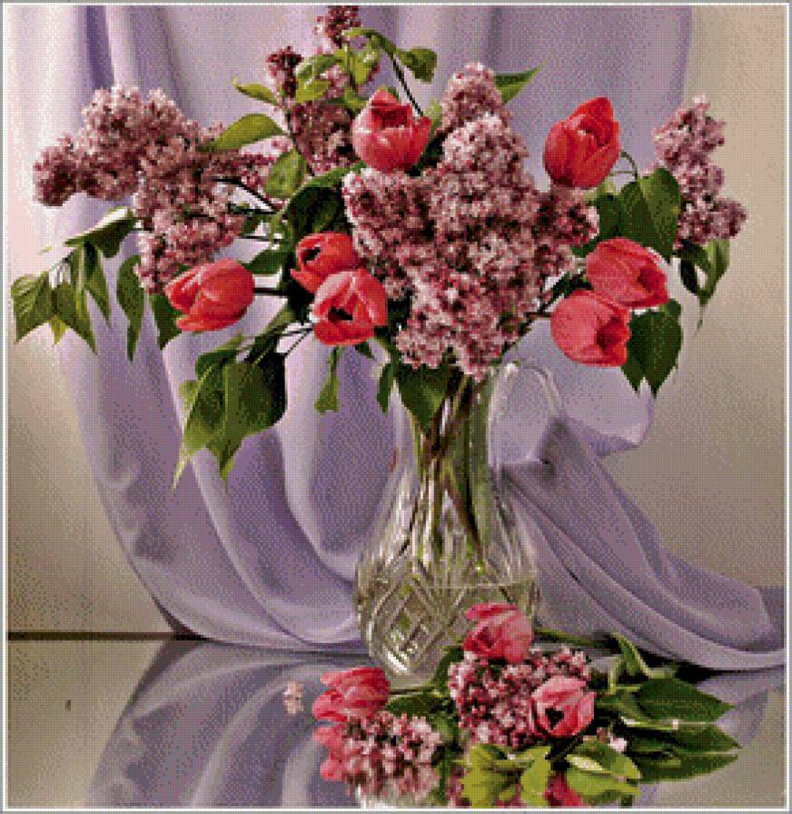 серия "букеты" - букеты.цветы.тюльпаны.сирень - предпросмотр