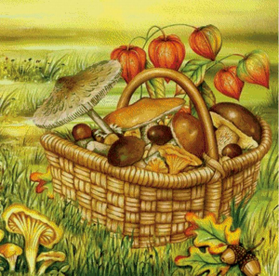 лукошко с грибами - предпросмотр