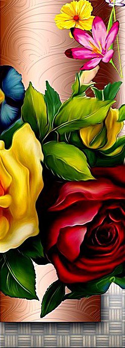 Полиптих - средняя правая часть - полиптих, цветы - оригинал