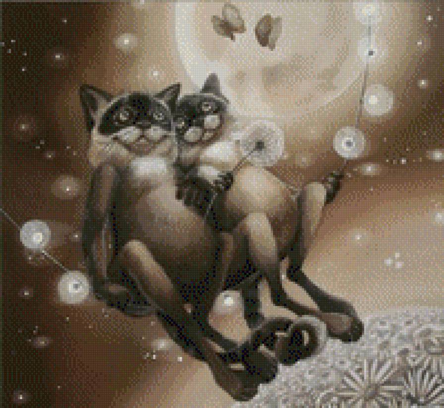 GATOS VOLANDO - gatos sepia - предпросмотр