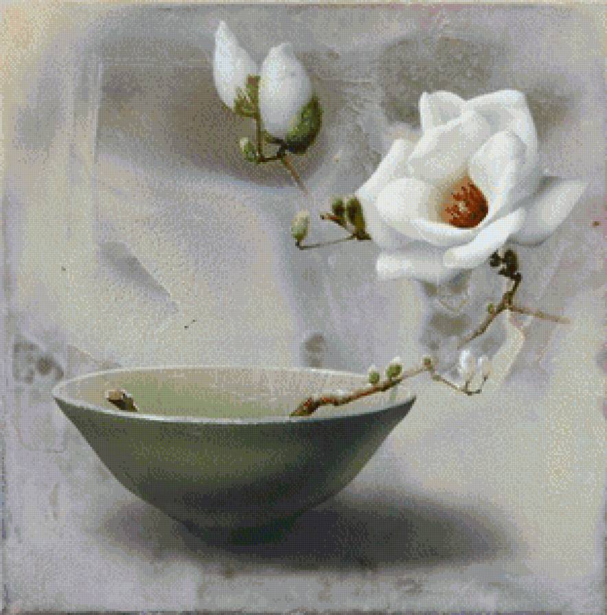 магнолия - натюрморт с цветами, магнолия, букет, цветы, натюрморт - предпросмотр