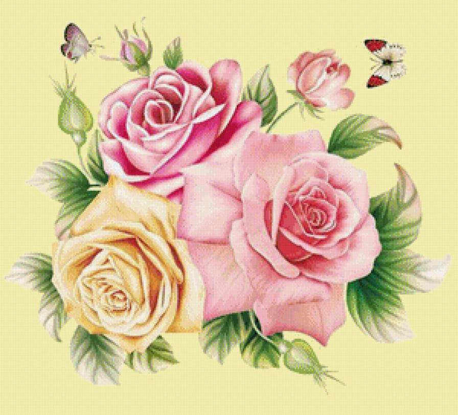 Розы - бабочки, розы - предпросмотр