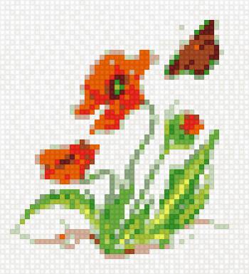 мак - вышивка бисер - предпросмотр
