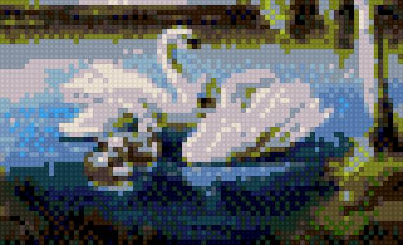 лебеди - вышивка - предпросмотр