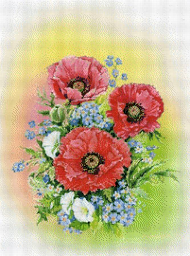 Букет с маками - предпросмотр