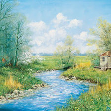 Схема вышивки «На берегу реки»