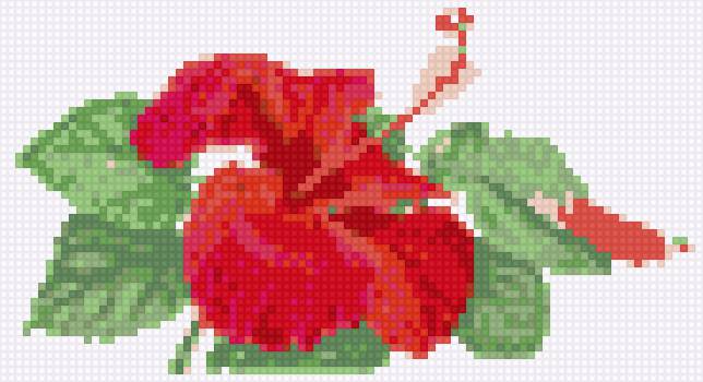 гибискус - вышивка бисер - предпросмотр