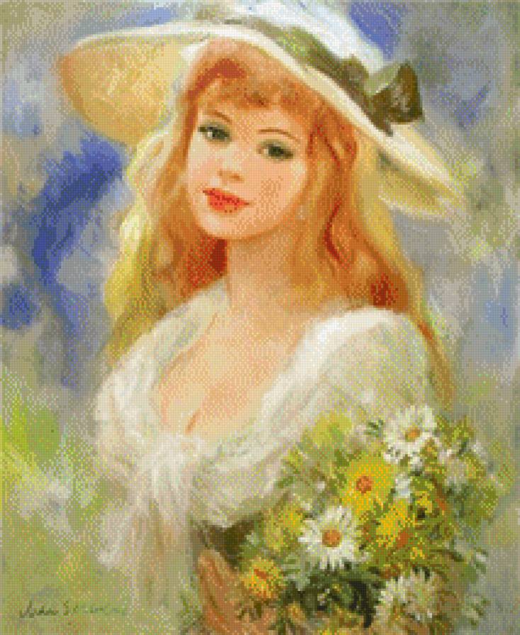 девушка с цветами - девушки - предпросмотр