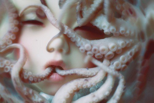 Девочка и осьминог - осьминог, девушка - оригинал