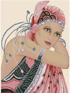 девушка - вышивка бисер - оригинал