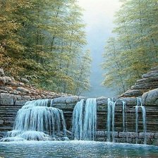 Схема вышивки «осенний пейзаж»