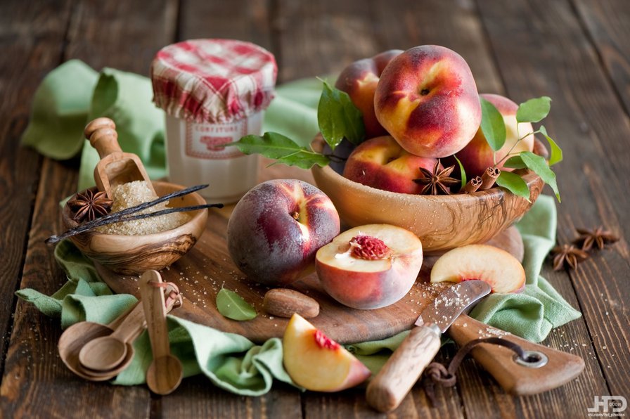 №624244 - персики, натюрморт - оригинал