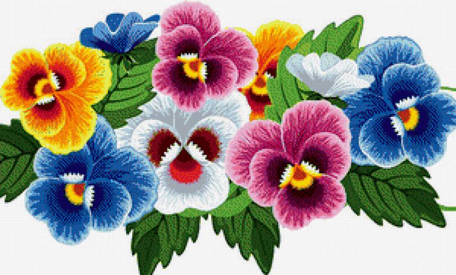 Анютки - анютины глазки, цветы - предпросмотр