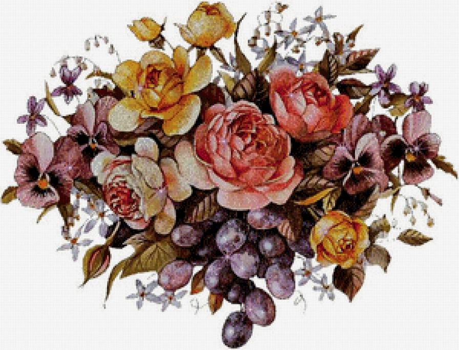 натюрморд - цветы, роза, природа, растения, картина, красота - предпросмотр